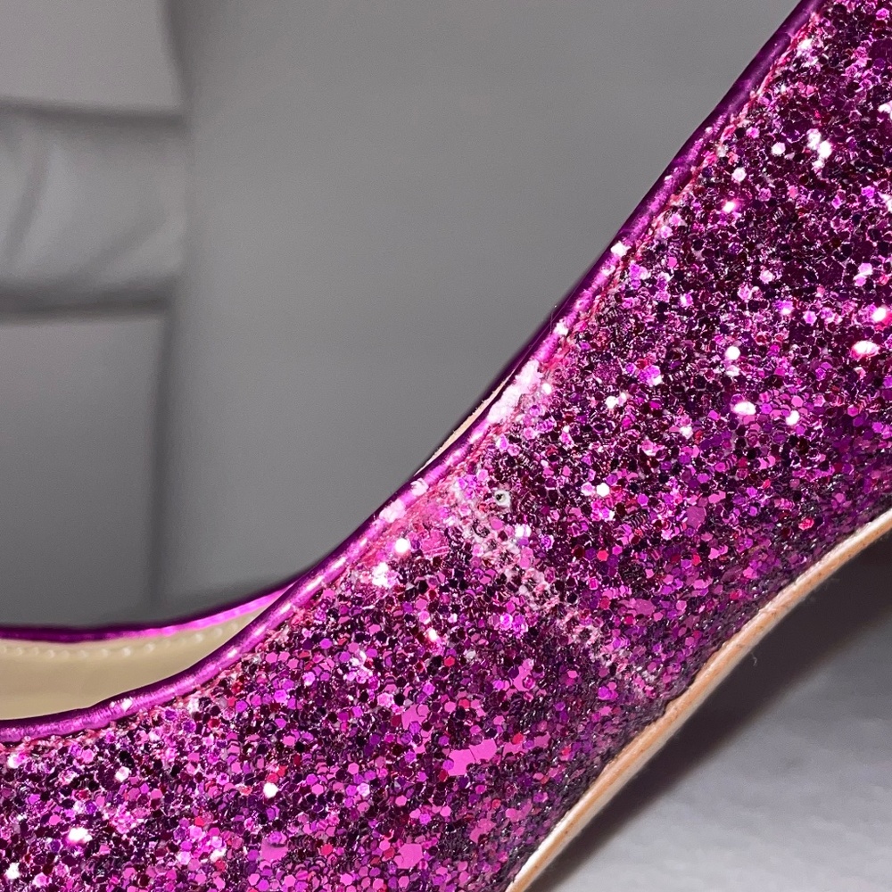Pink glitter pumps